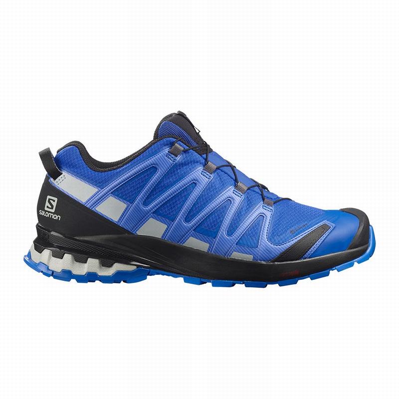 Salomon Israel XA PRO 3D V8 GORE-TEX - Mens Trail Running Shoes - Black/Blue (USYQ-41082)